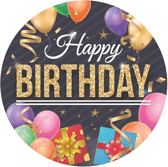 OBLEA PARA TARTAS DE FELIZ CUMPLEAÑOS REDONDA DE 20CM