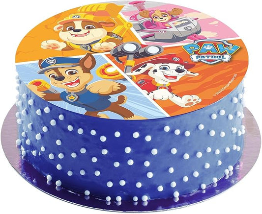 OBLEA PARA TARTAS DE PATRULLA CANINA REDONDA DE 20CM