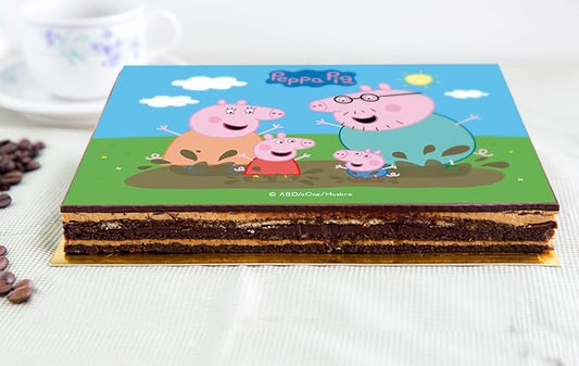 PAPEL COMESTIBLE PARA TARTAS DE PEPPA PIG RECTANGULAR DE 15X21CM