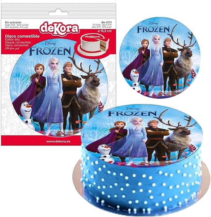 OBLEA PARA TARTAS DE FROZEN REDONDA DE 15CM