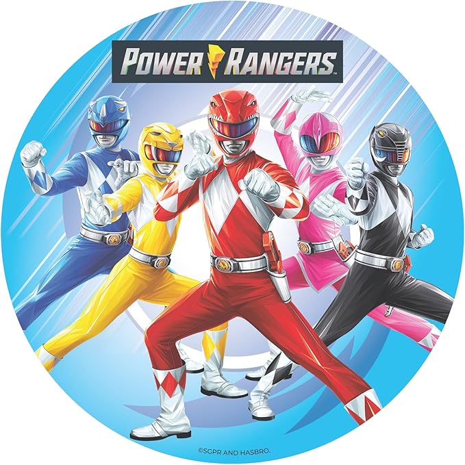 OBLEA PARA TARTAS DE POWER RANGERS REDONDA DE 20CM