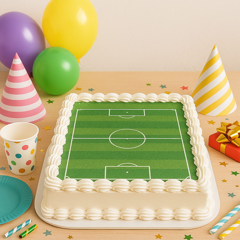 OBLEA PARA TARTAS DE CAMPO DE FUTBOL RECTANGULAR DE 15X21CM