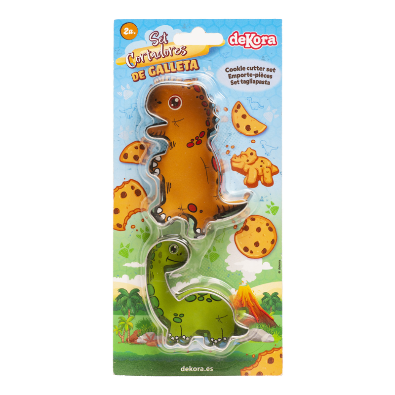 CORTADORES PARA GALLETAS DE DINOSAURIOS - 2 UD