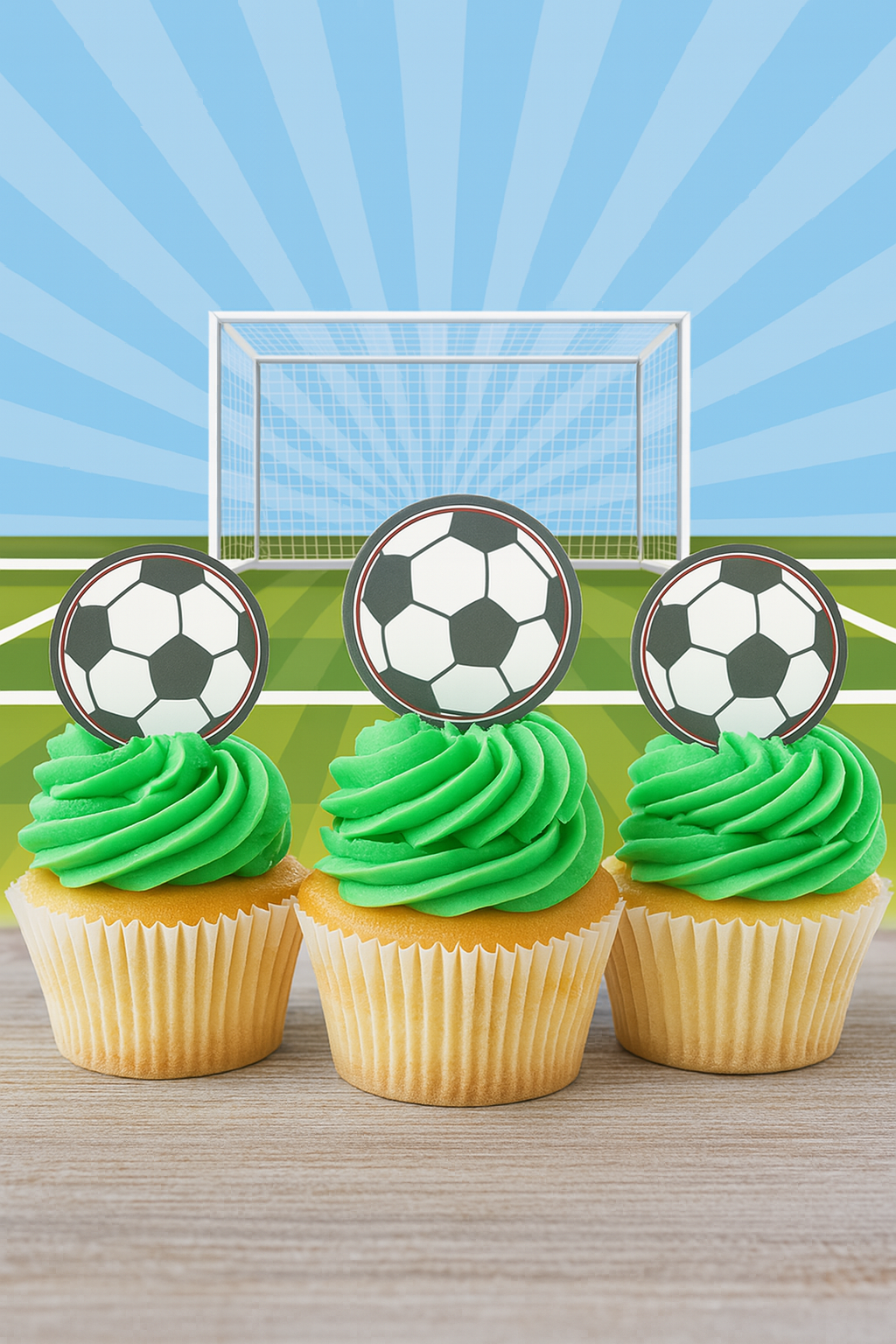 MINI DISCOS PARA CUPCAKES DE OBLEA DE BALONES FÚTBOL DE 3,4CM
