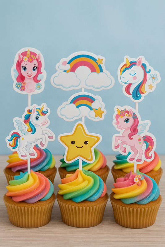 CAKE TOPPERS PAPEL UNICORNIO TESIA - 30 UD
