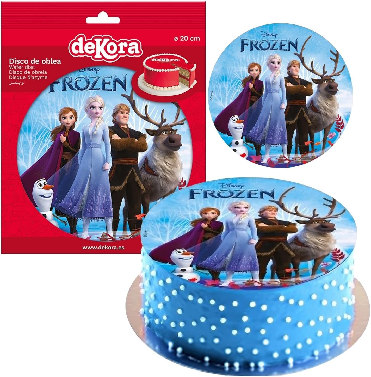 OBLEA PARA TARTAS DE FROZEN REDONDA DE 20CM