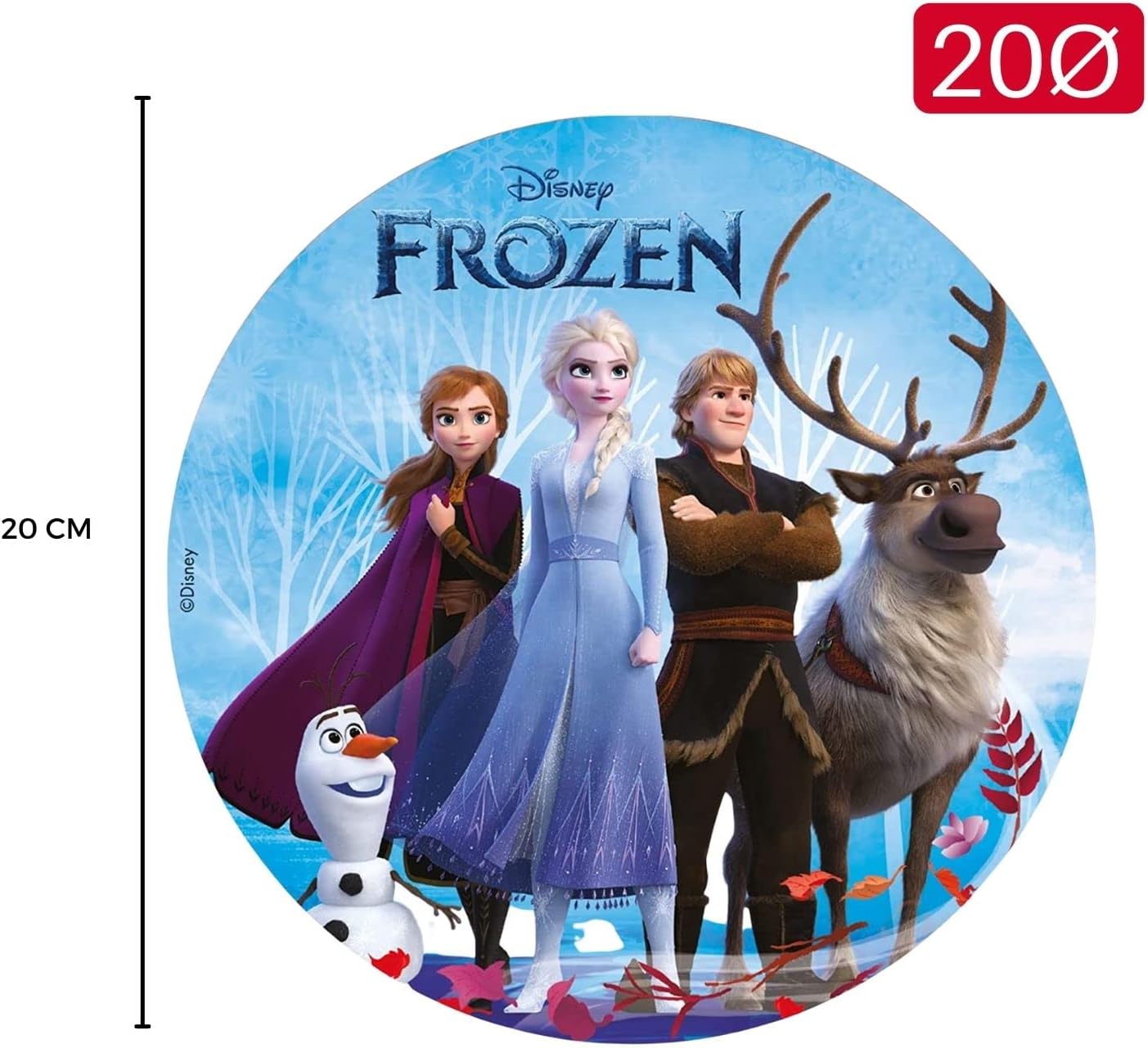 OBLEA PARA TARTAS DE FROZEN REDONDA DE 20CM