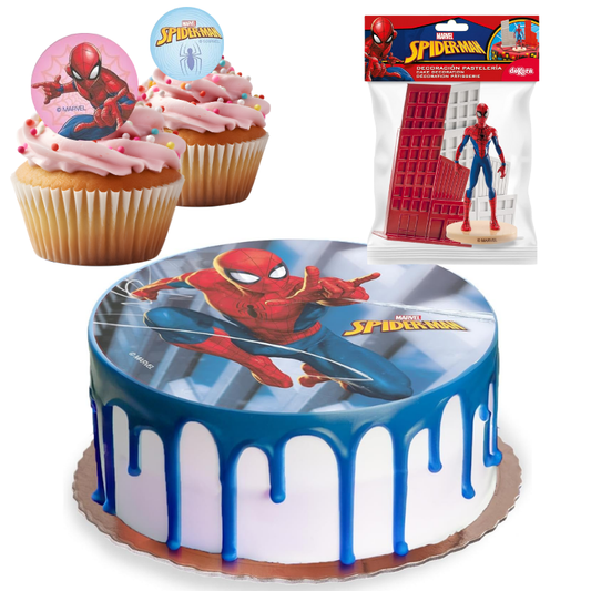 Kit Fiesta Spiderman: Oblea + Figurita + Mini Discos
