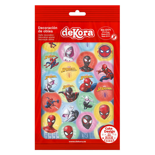 MINI DISCOS DE OBLEA DE SPIDERMAN REDONDOS DE 3,4CM