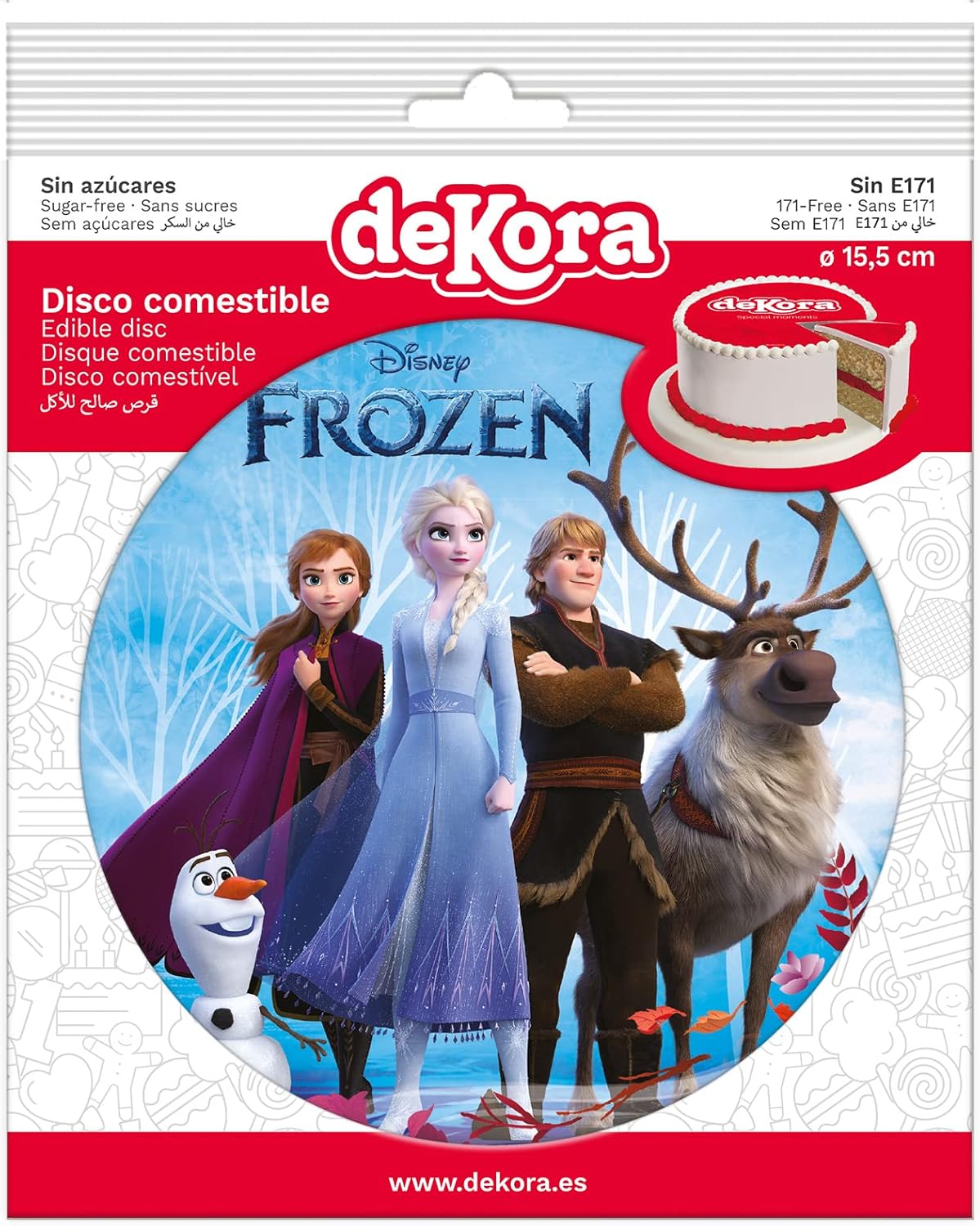 OBLEA PARA TARTAS DE FROZEN REDONDA DE 15CM
