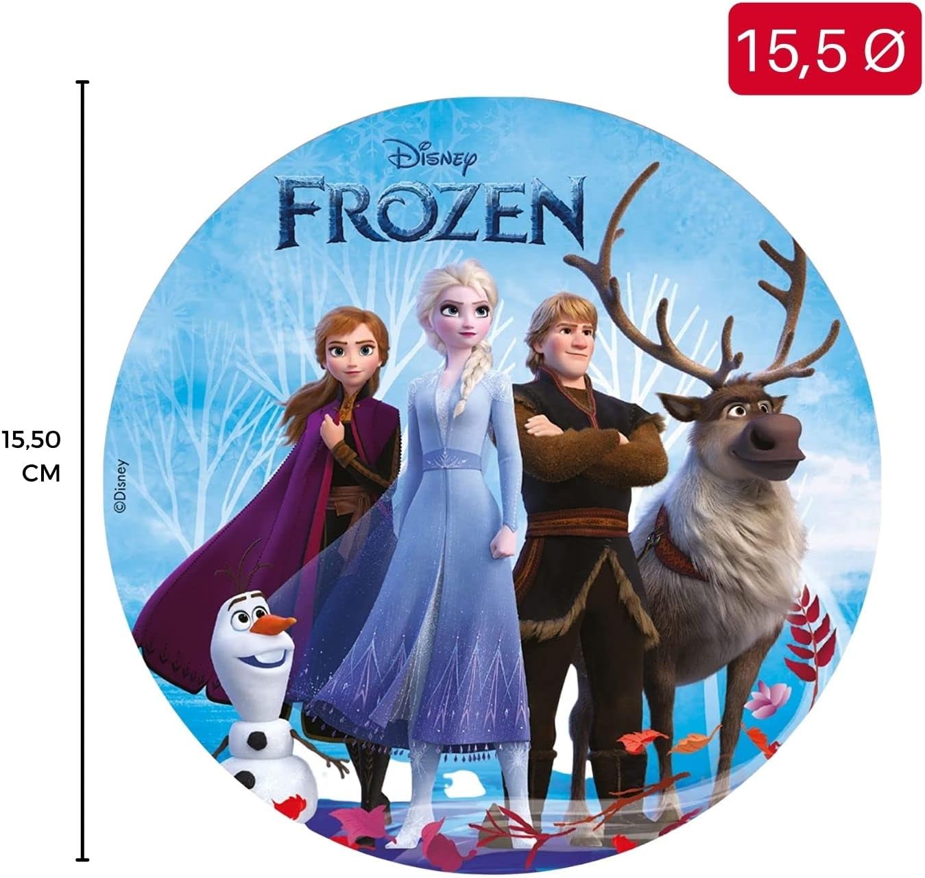OBLEA PARA TARTAS DE FROZEN REDONDA DE 15CM
