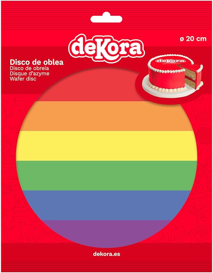 OBLEA PARA TARTAS DE LGTBI REDONDA DE 20CM