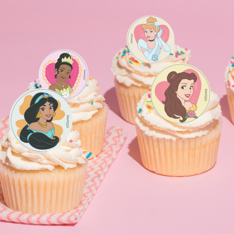 MINI DISCOS DE OBLEA DE PRINCESAS DISNEY REDONDOS DE 3,4CM