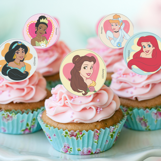 MINI DISCOS DE OBLEA DE PRINCESAS DISNEY REDONDOS DE 3,4CM