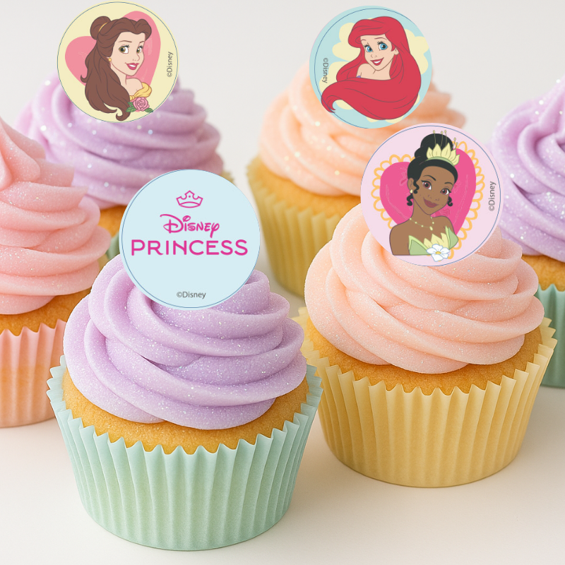 MINI DISCOS DE OBLEA DE PRINCESAS DISNEY REDONDOS DE 3,4CM
