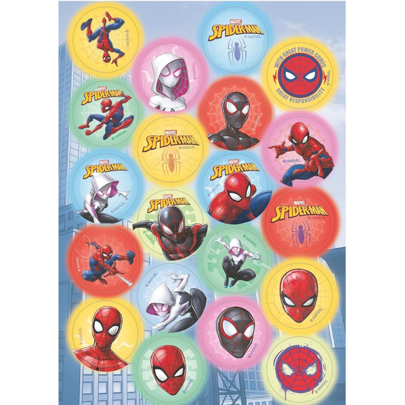 MINI DISCOS DE OBLEA DE SPIDERMAN REDONDOS DE 3,4CM