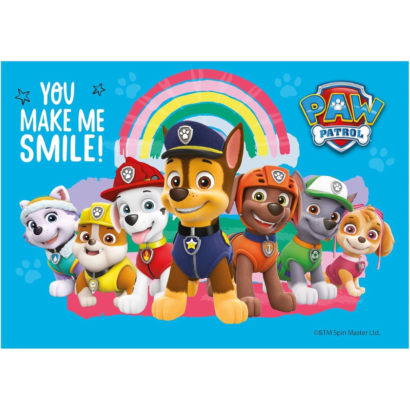 OBLEA PARA TARTAS DE PATRULLA CANINA RECTANGULAR DE 15X21CM