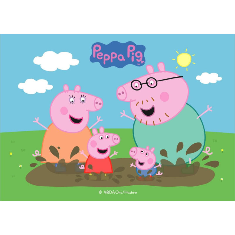 OBLEA PARA TARTAS DE PEPPA PIG RECTANGULAR DE 15X21CM