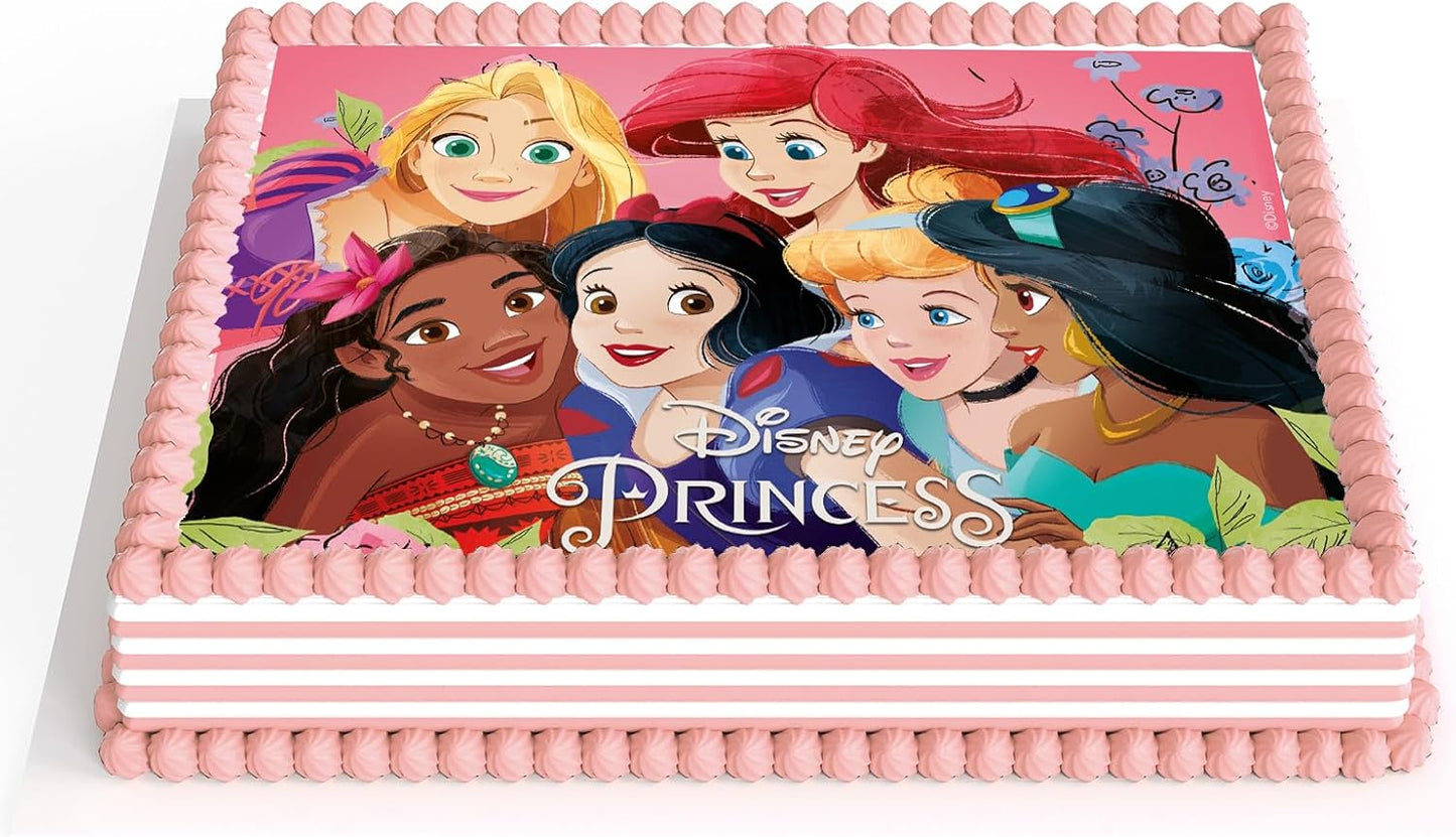 OBLEA PARA TARTAS DE PRINCESAS RECTANGULAR DE 15X21CM