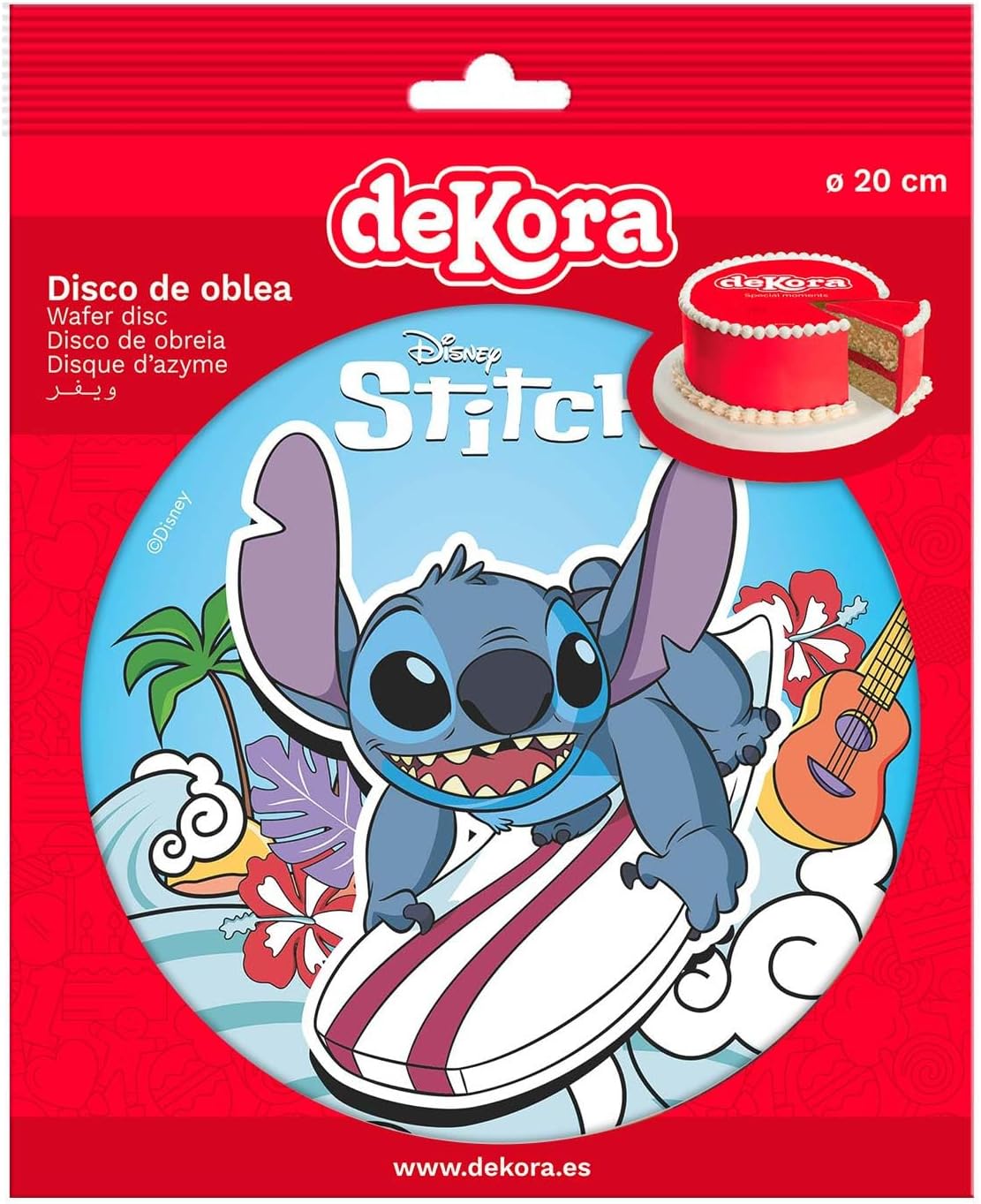 OBLEA PARA TARTAS DE STITCH REDONDA DE 20CM