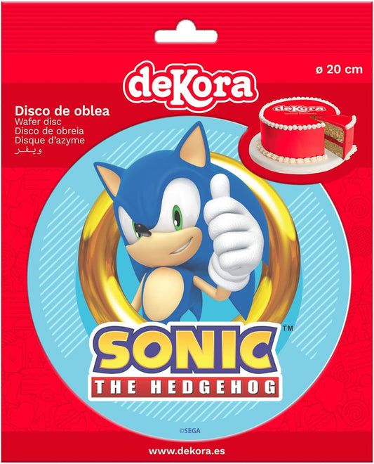 OBLEA PARA TARTAS DE SONIC REDONDA DE 20 CM