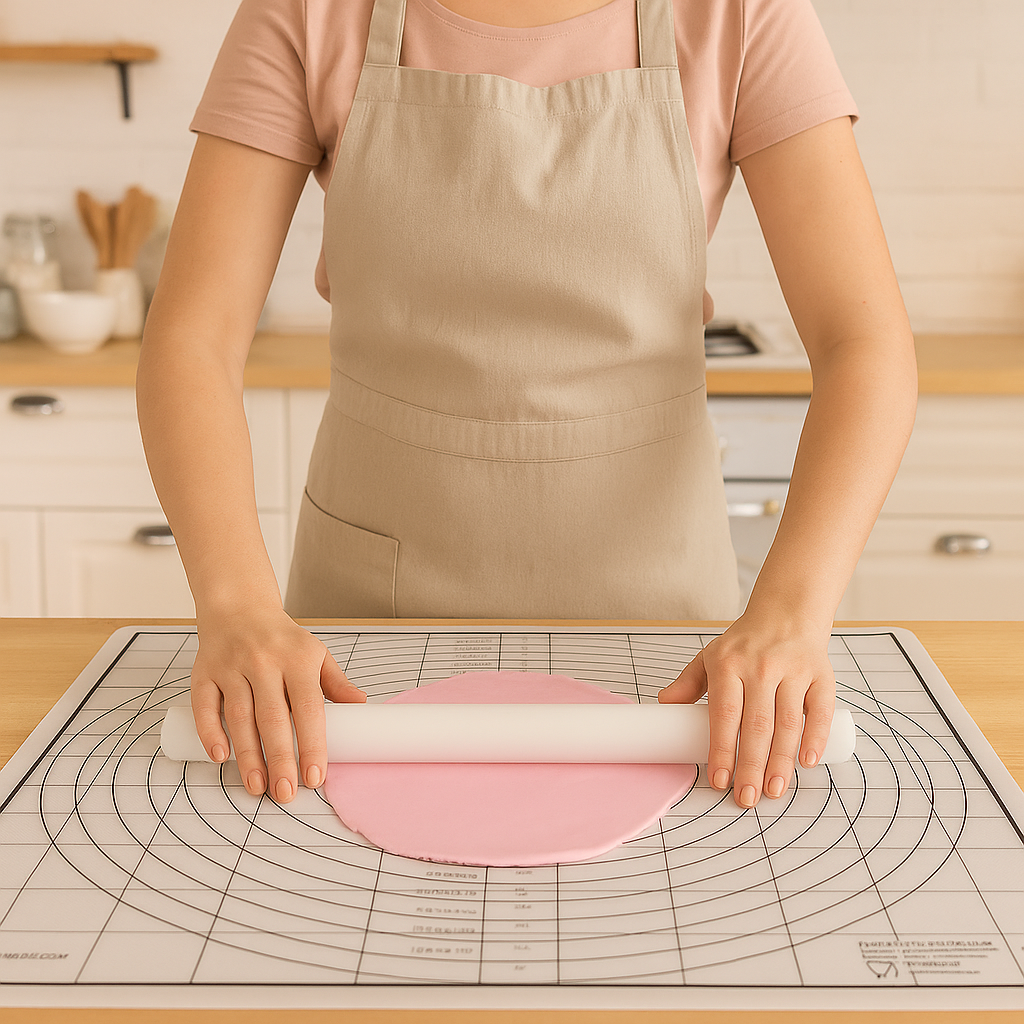 TAPETE ANTIDESLIZANTE FONDANT CIRCULOS CONCENTRICOS 60X58CM