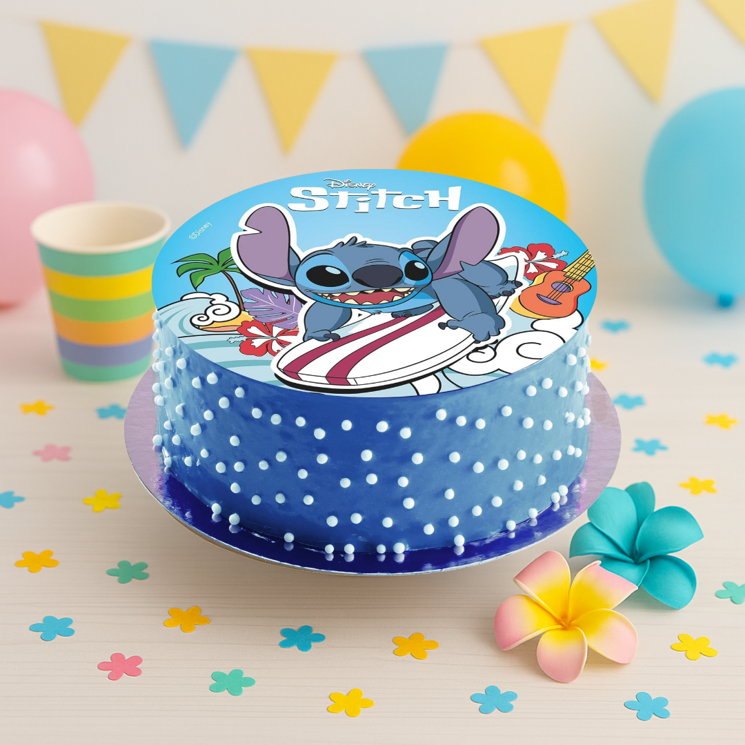 OBLEA PARA TARTAS DE STITCH REDONDA DE 20CM
