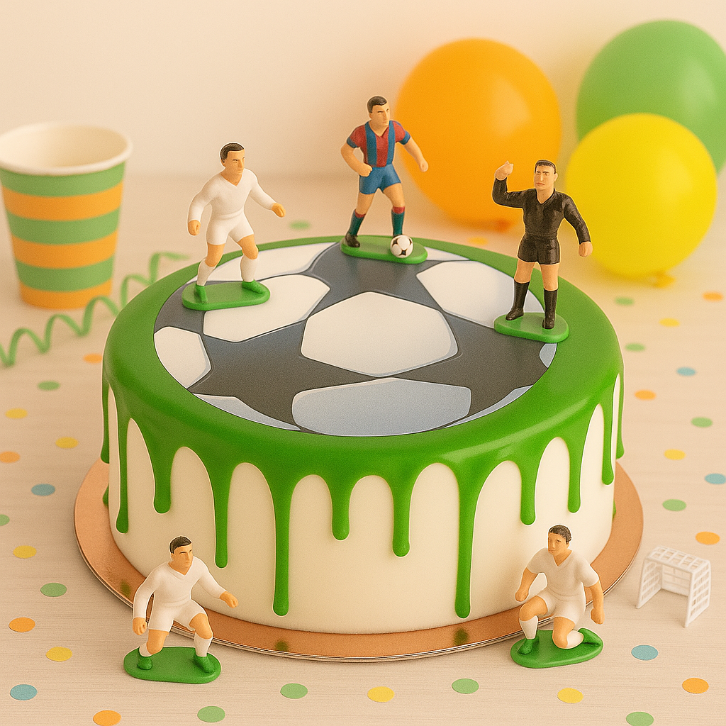 OBLEA PARA TARTAS DE BALON DE FUTBOL REDONDA DE 20CM