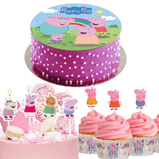 Kit Fiesta Peppa Pig: Oblea + Velas + Cápsulas
