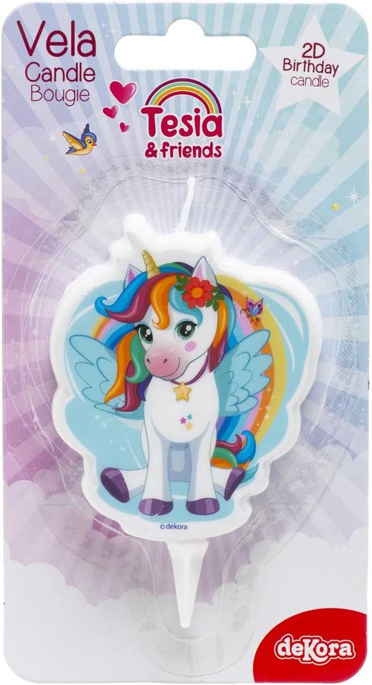 Kit Fiesta Unicornio: Cupcake Toppers + Cake Topper + Vela