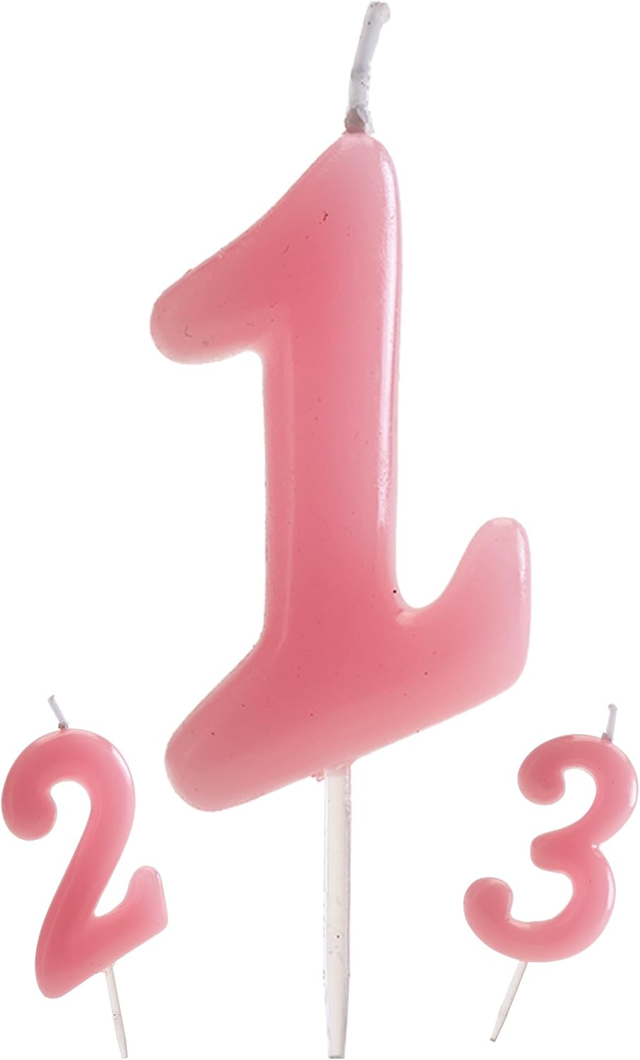 Kit Velas Tarta Bebe Rosa | Número 1, 2 y 3