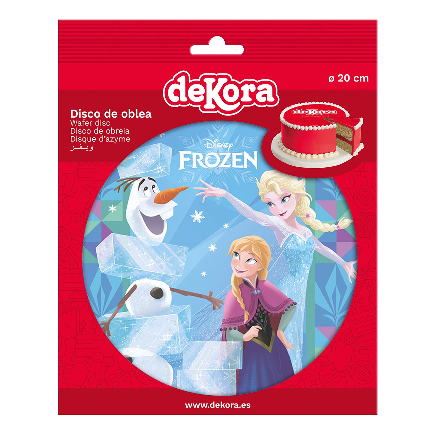 OBLEA PARA TARTAS DE FROZEN REDONDA DE 20CM