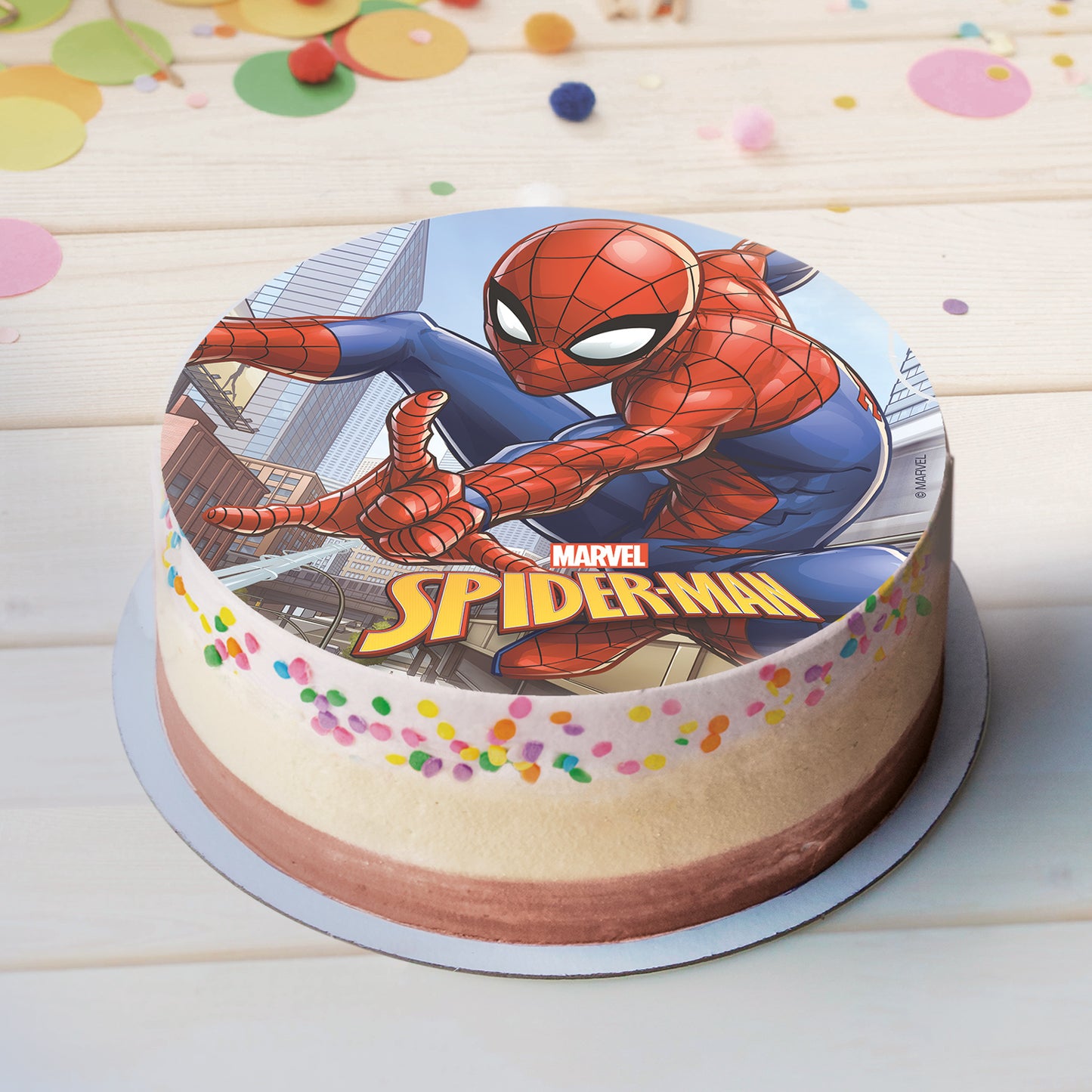 OBLEA PARA TARTAS DE SPPIDERMAN REDONDA DE 20CM