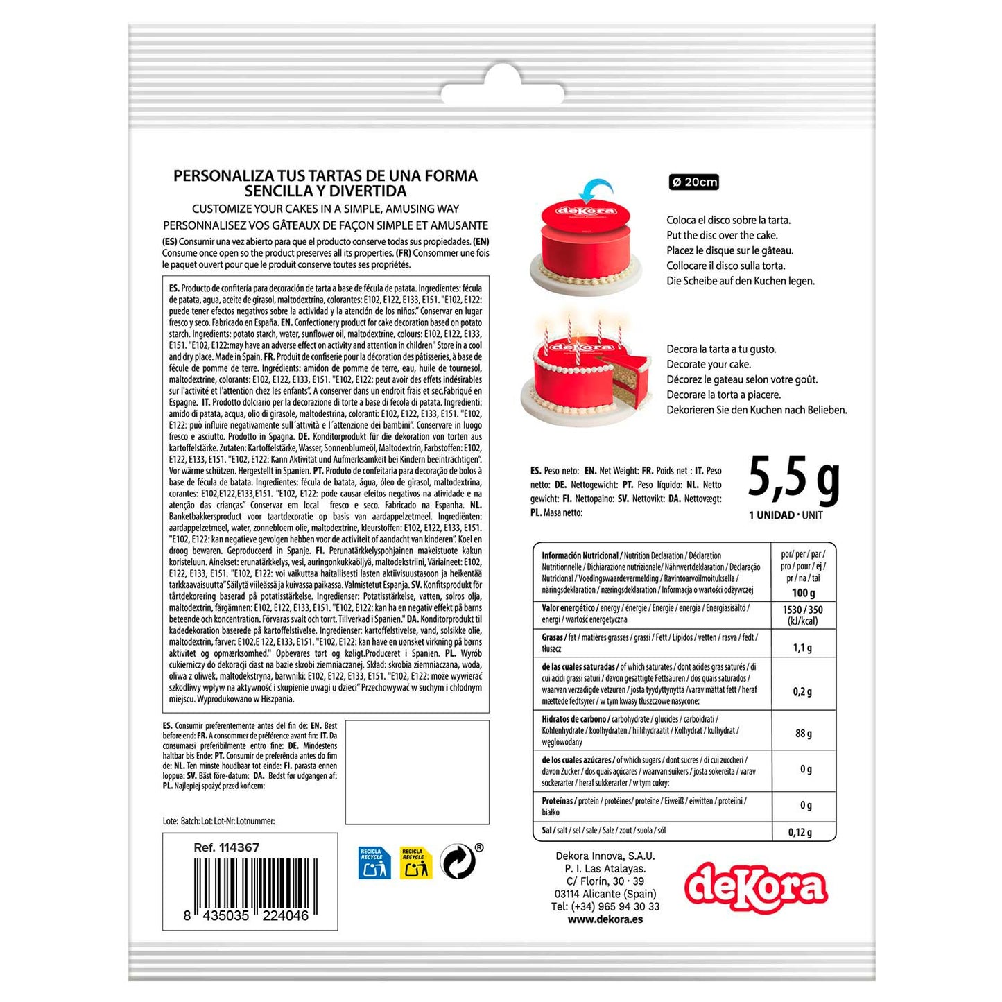 OBLEA PARA TARTAS DE SPPIDERMAN REDONDA DE 20CM