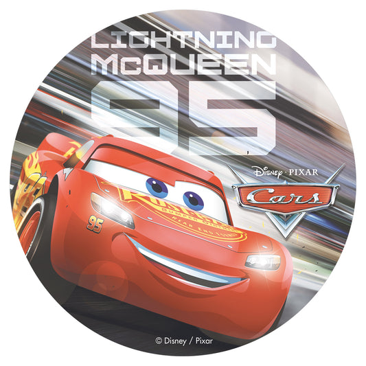 OBLEA PARA TARTAS DE CARS 3 REDONDA DE 20CM