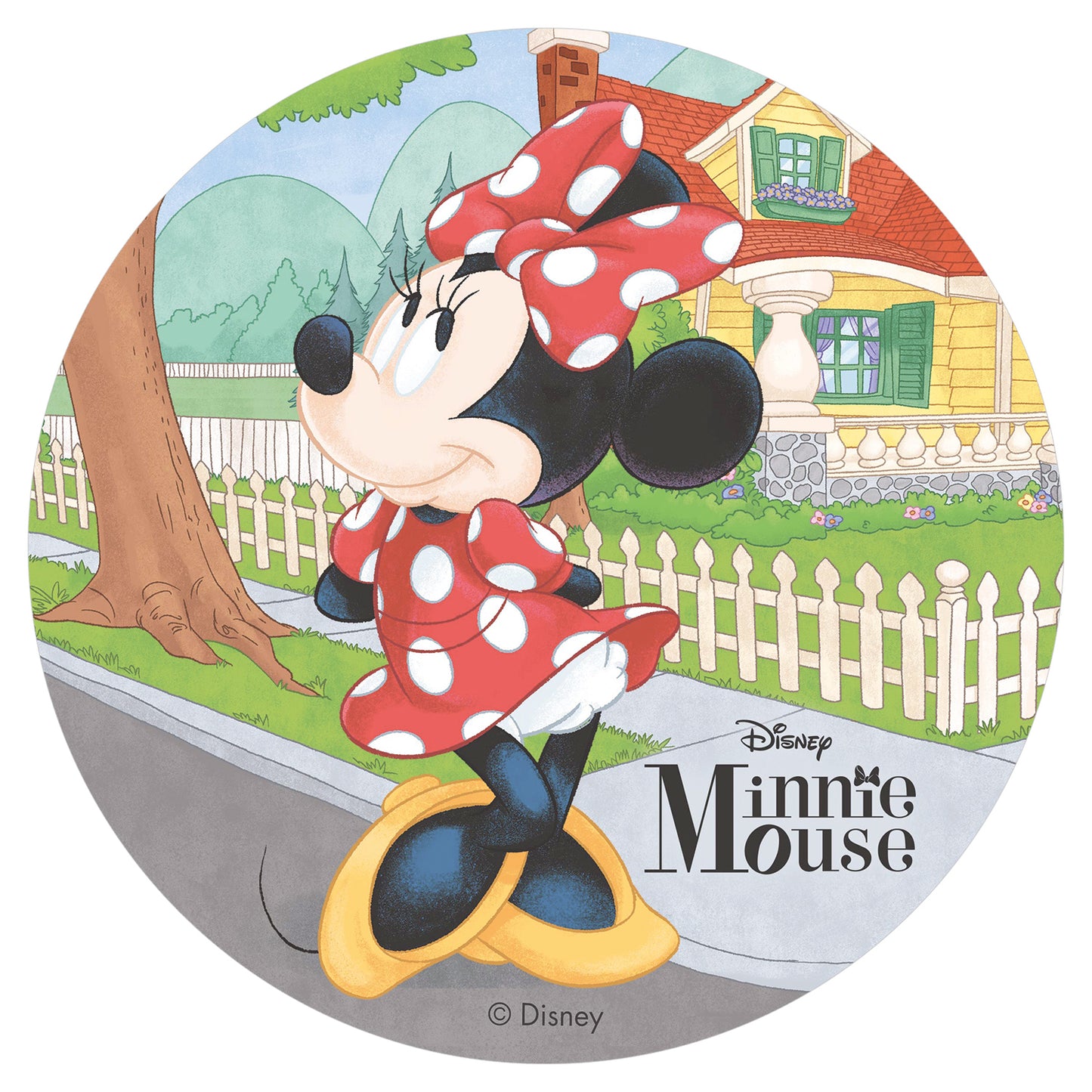OBLEA PARA TARTAS DE MINNIE MOUSE REDONDA DE 20CM