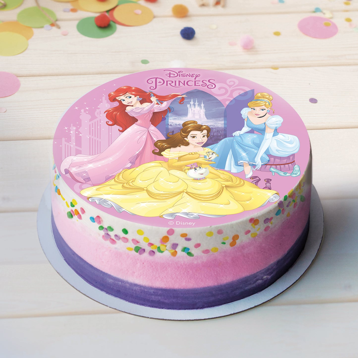OBLEA PARA TARTAS DE PRINCESAS REDONDA DE 20CM