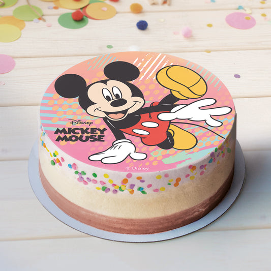 OBLEA PARA TARTAS DE MICKEY MOUSE REDONDA DE 20CM