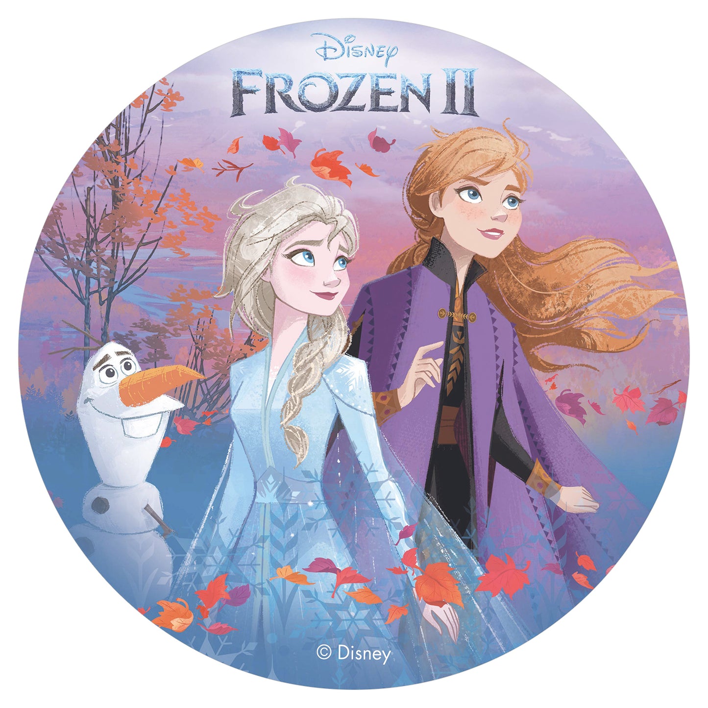 OBLEA PARA TARTAS DE FROZEN II REDONDA DE 20CM