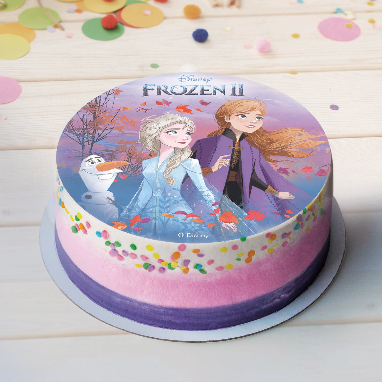 OBLEA PARA TARTAS DE FROZEN II REDONDA DE 20CM