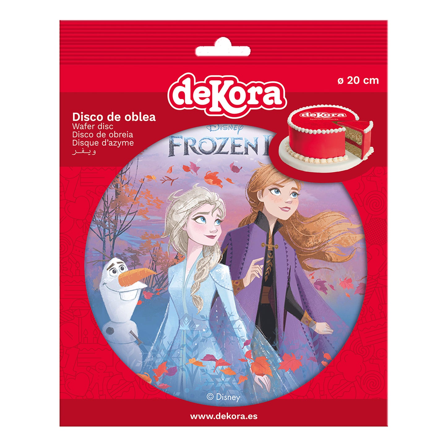 OBLEA PARA TARTAS DE FROZEN II REDONDA DE 20CM