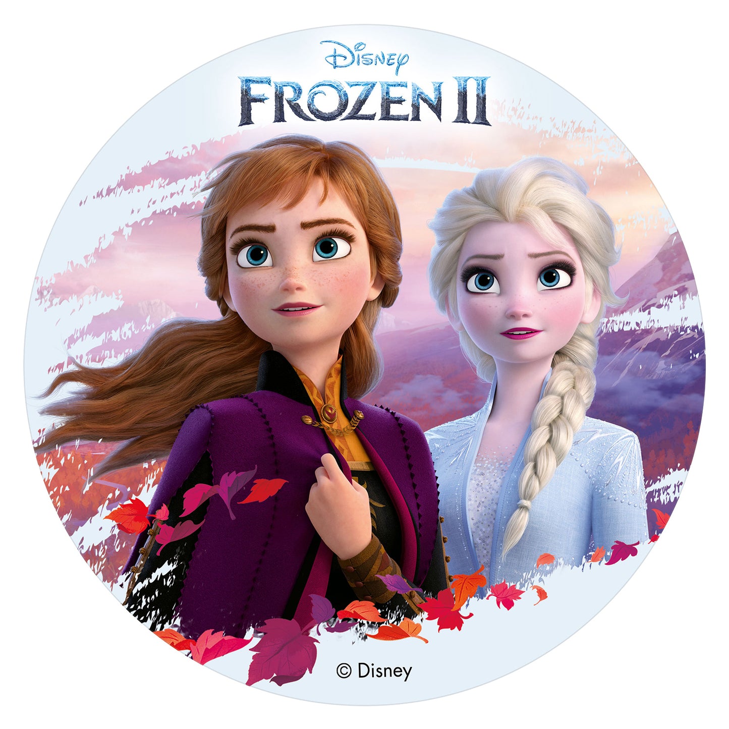 OBLEA PARA TARTAS DE FROZEN 2 REDONDA DE 20CM