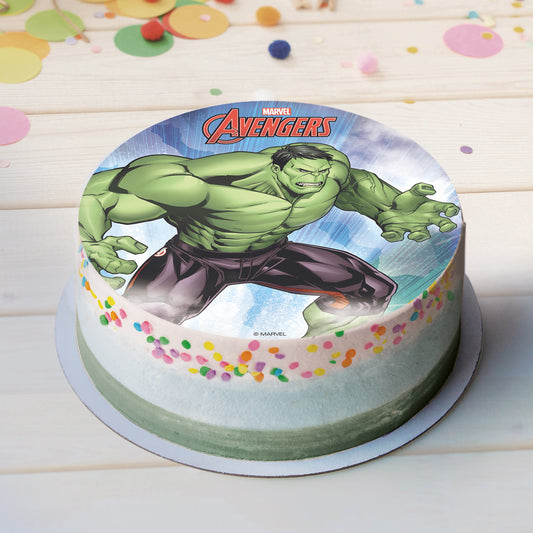 OBLEA PARA TARTAS DE HULK REDONDA DE 20CM