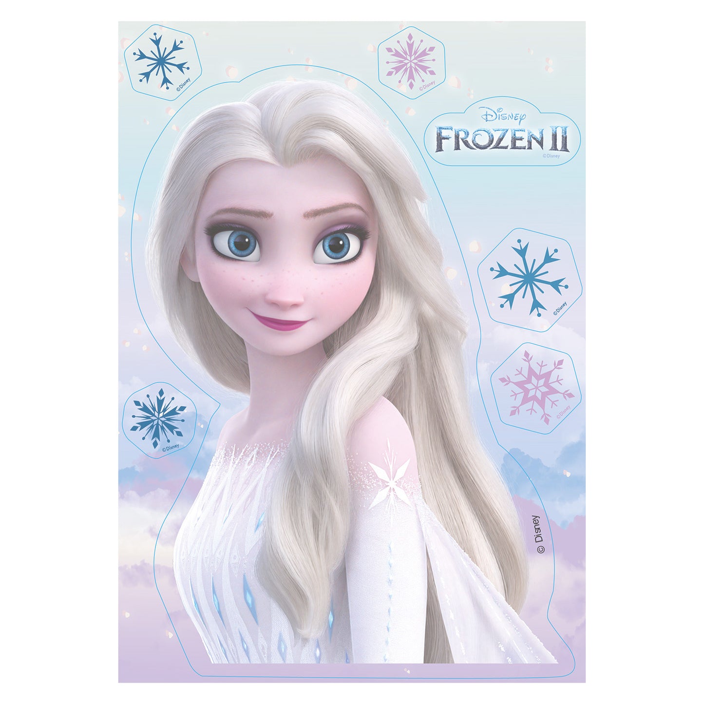 OBLEA PARA TARTAS DE PRINCESA ELSA FROZEN RECORTABLE
