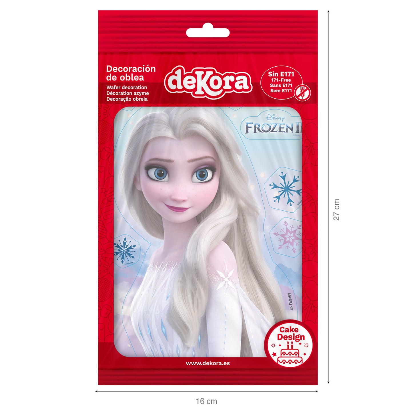 OBLEA PARA TARTAS DE PRINCESA ELSA FROZEN RECORTABLE