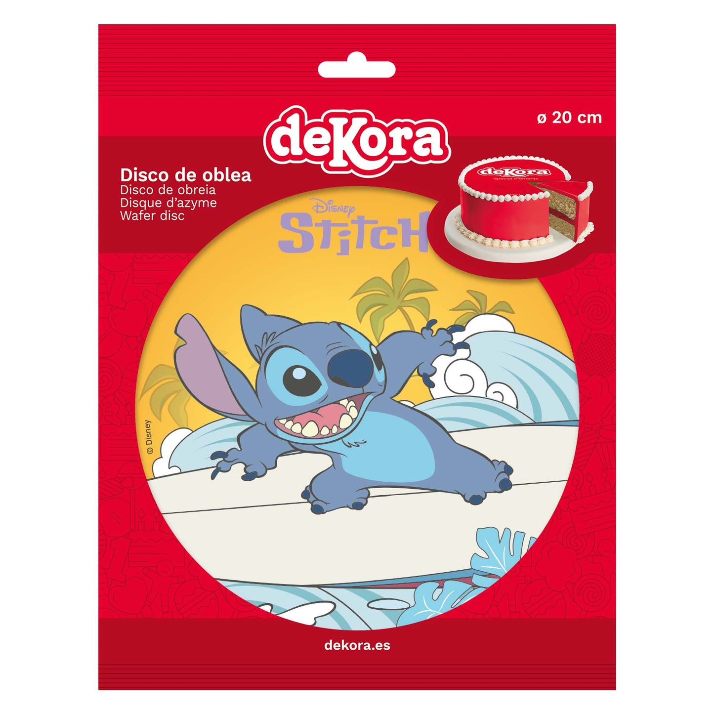 OBLEA PARA TARTAS DE STITCH REDONDA DE 20CM