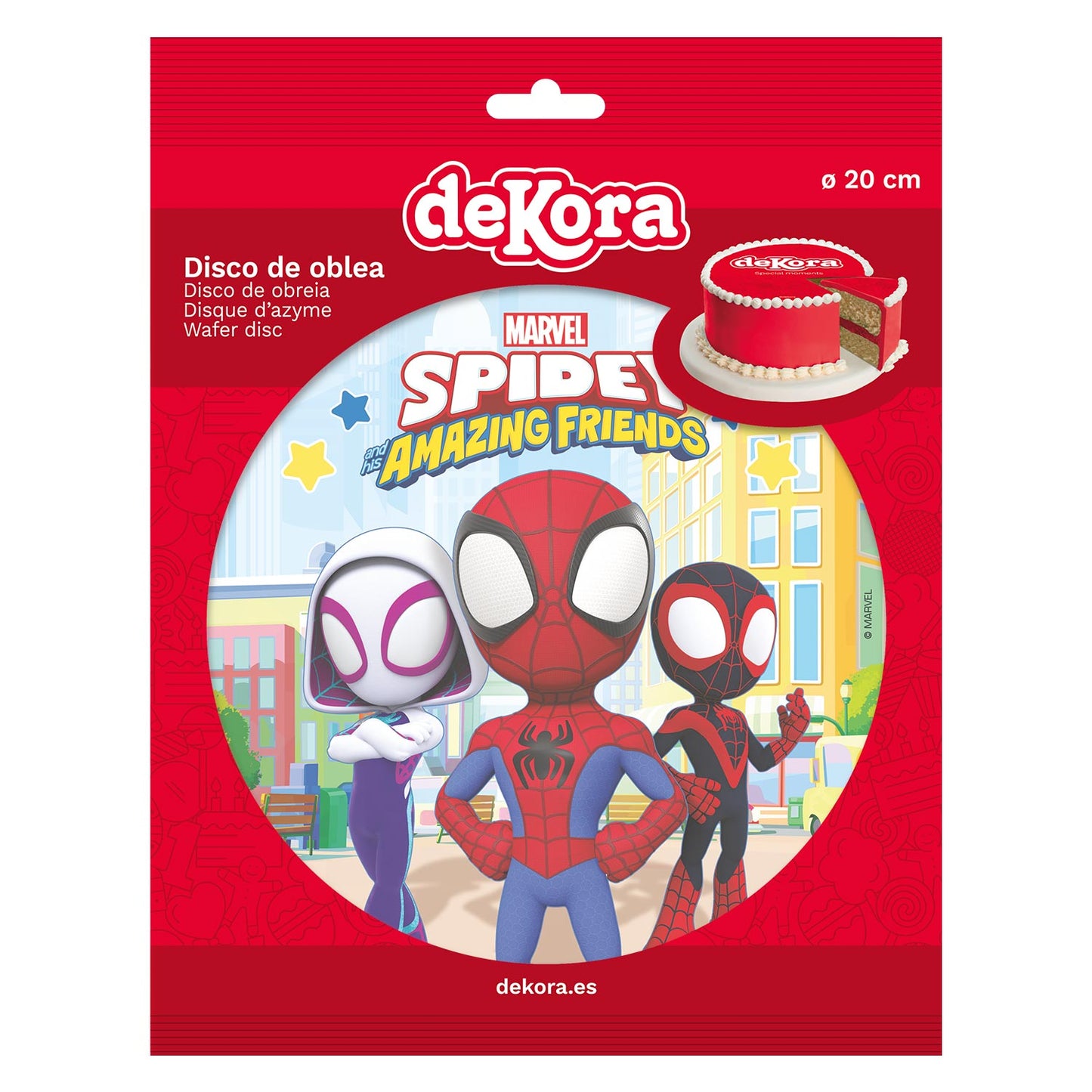 OBLEA PARA TARTAS DE SPIDEY REDONDA DE 20CM