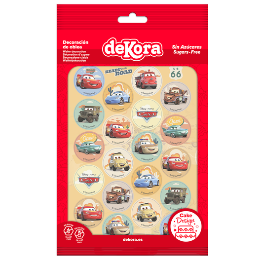 MINI DISCOS DE OBLEA DE CARS REDONDOS DE 3,4CM
