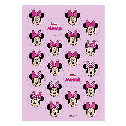 MINI DISCOS DE OBLEA DE MINNIE REDONDOS DE 3,4CM
