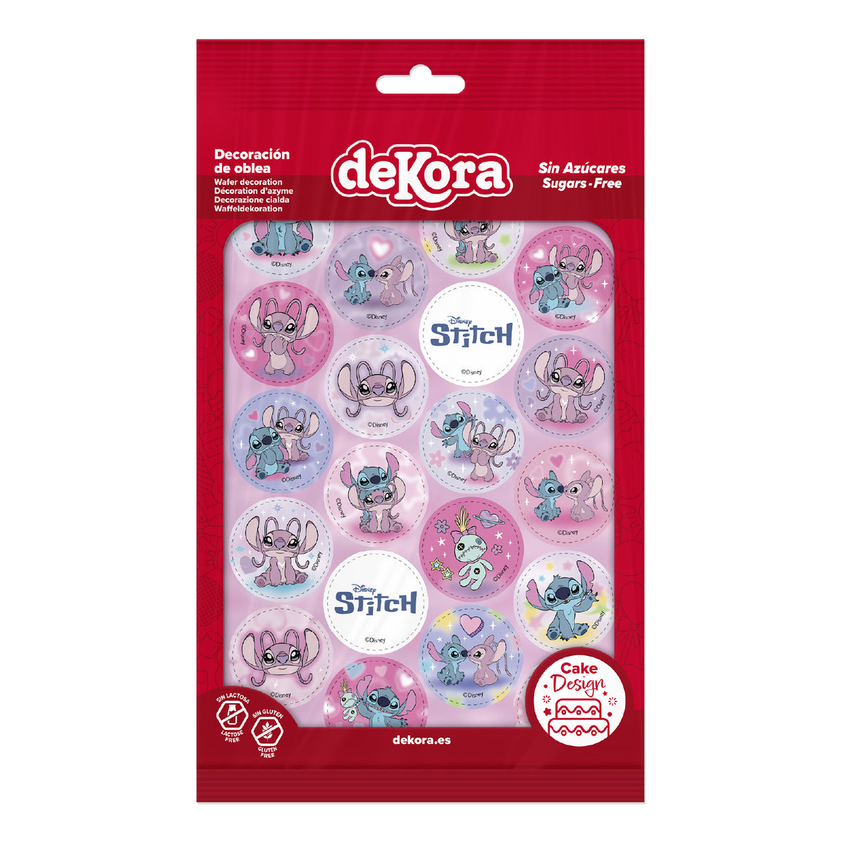 MINI DISCOS DE OBLEA DE STITCH & ANGEL REDONDOS DE 3,4CM